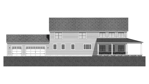 The Homestead house plan, exterior view 3